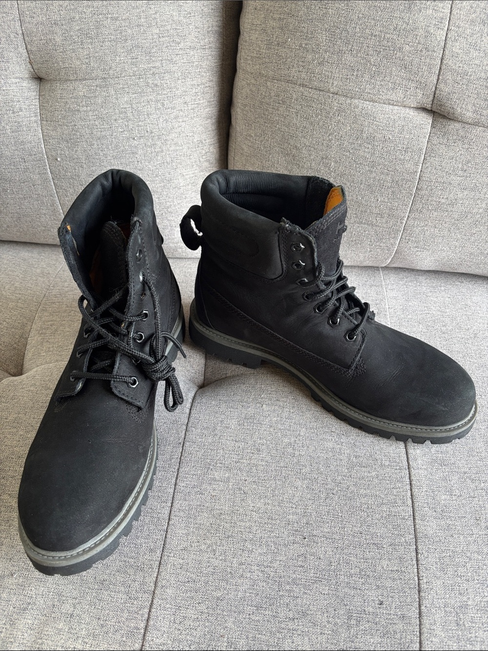 Hawke & Co Black Men's Lace-Up Work Boots with Gray Sole Trim. New w/o Tags